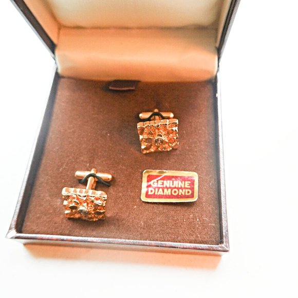 Vintage Diamond Cufflinks - Picture 1 of 2